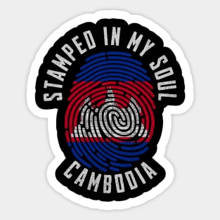 Stamped In My Soul Cambodia Flag Fingerprint Travel Roots Sticker